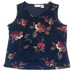 ❤️ 🆕 CHRISTINE & JILL Sleeveless Floral Top Size L